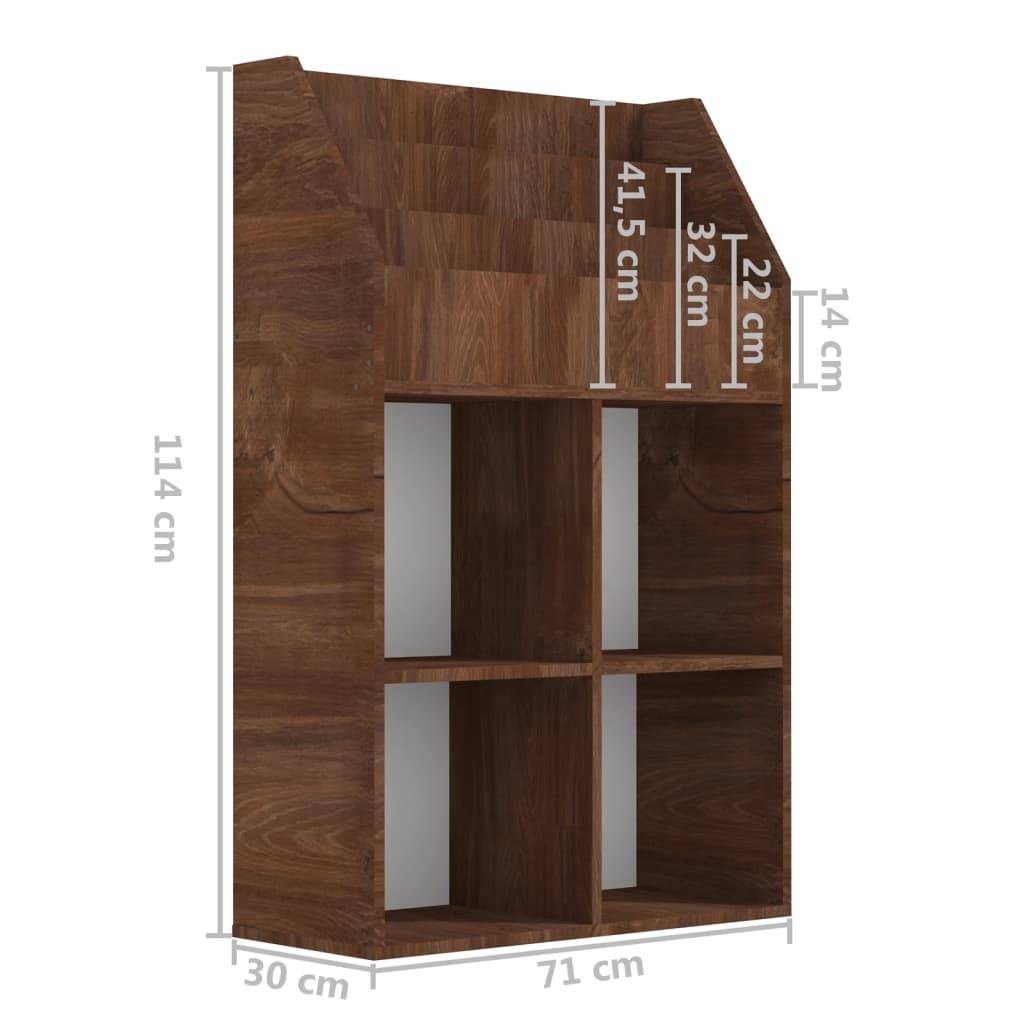 vidaXL Kinder-Bücherregal Braun Eichen-Optik 71x30x114cm Holzwerkstoff