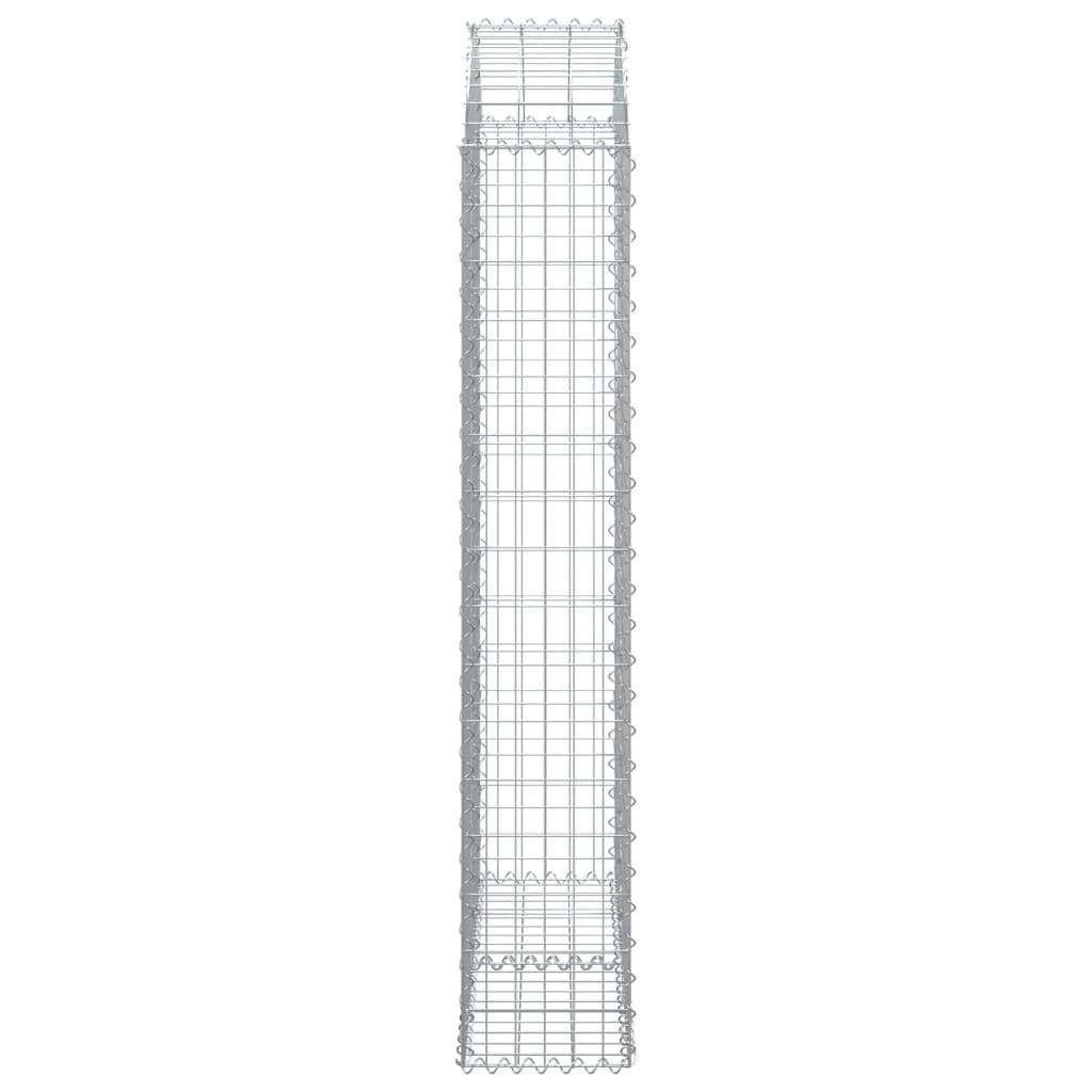 vidaXL Gabione mit Hochbogen 100x30x160/180 cm Verzinktes Eisen