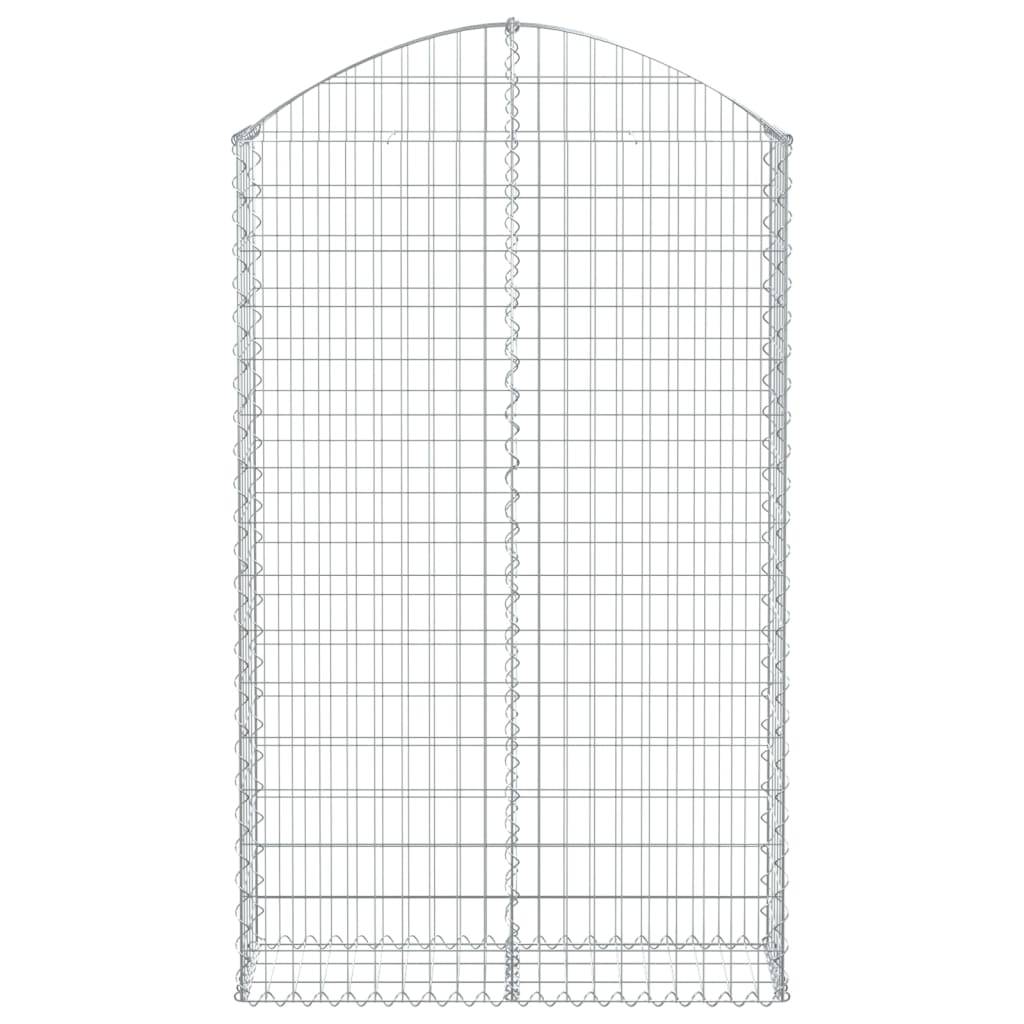 vidaXL Gabione mit Hochbogen 100x30x160/180 cm Verzinktes Eisen