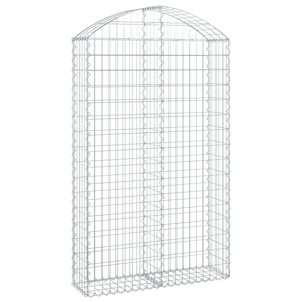 vidaXL Gabione mit Hochbogen 100x30x160/180 cm Verzinktes Eisen