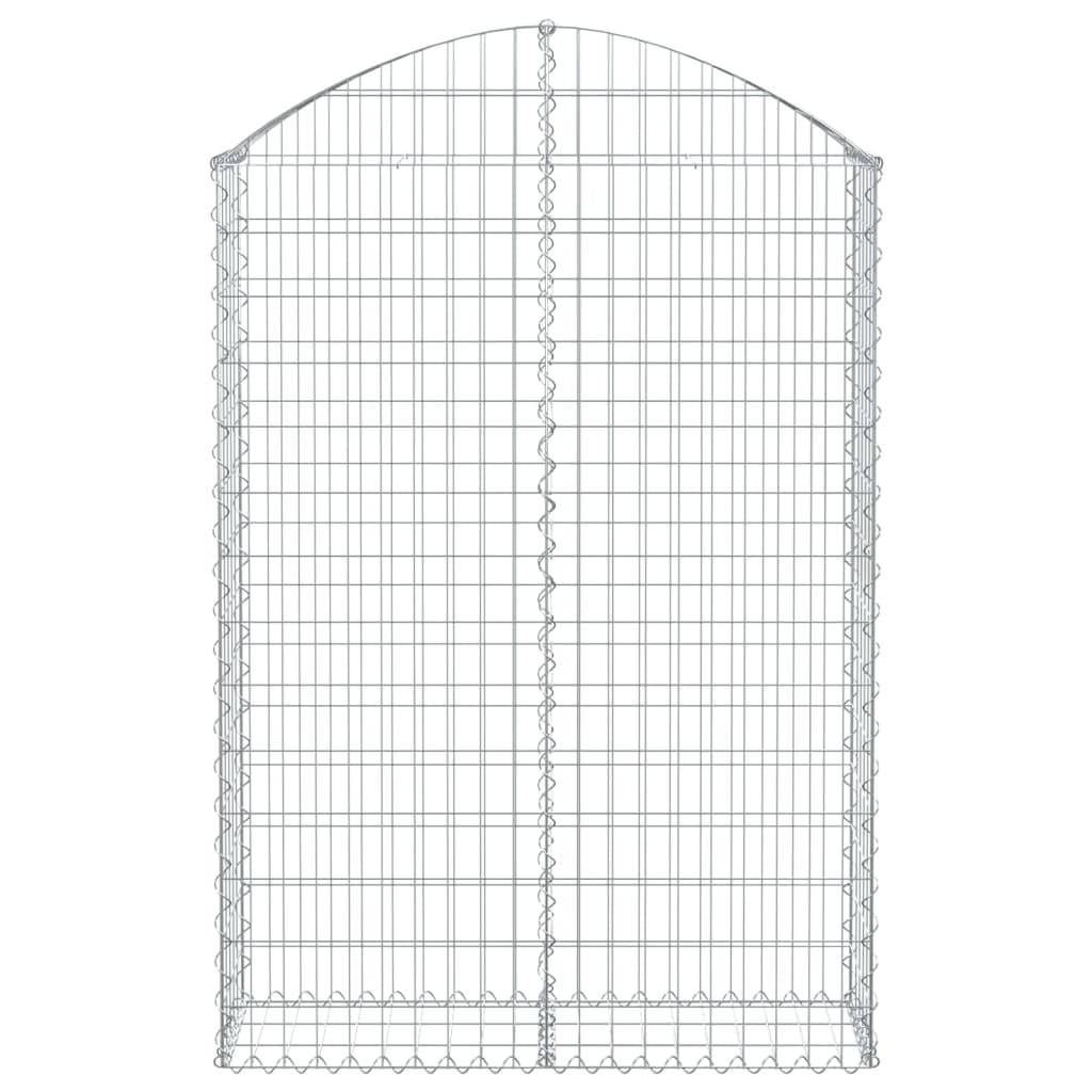 vidaXL Gabione mit Hochbogen 100x30x140/160 cm Verzinktes Eisen