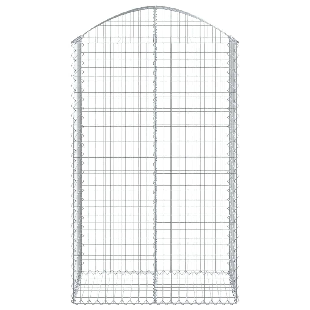 vidaXL Gabione mit Hochbogen 100x50x160/180 cm Verzinktes Eisen