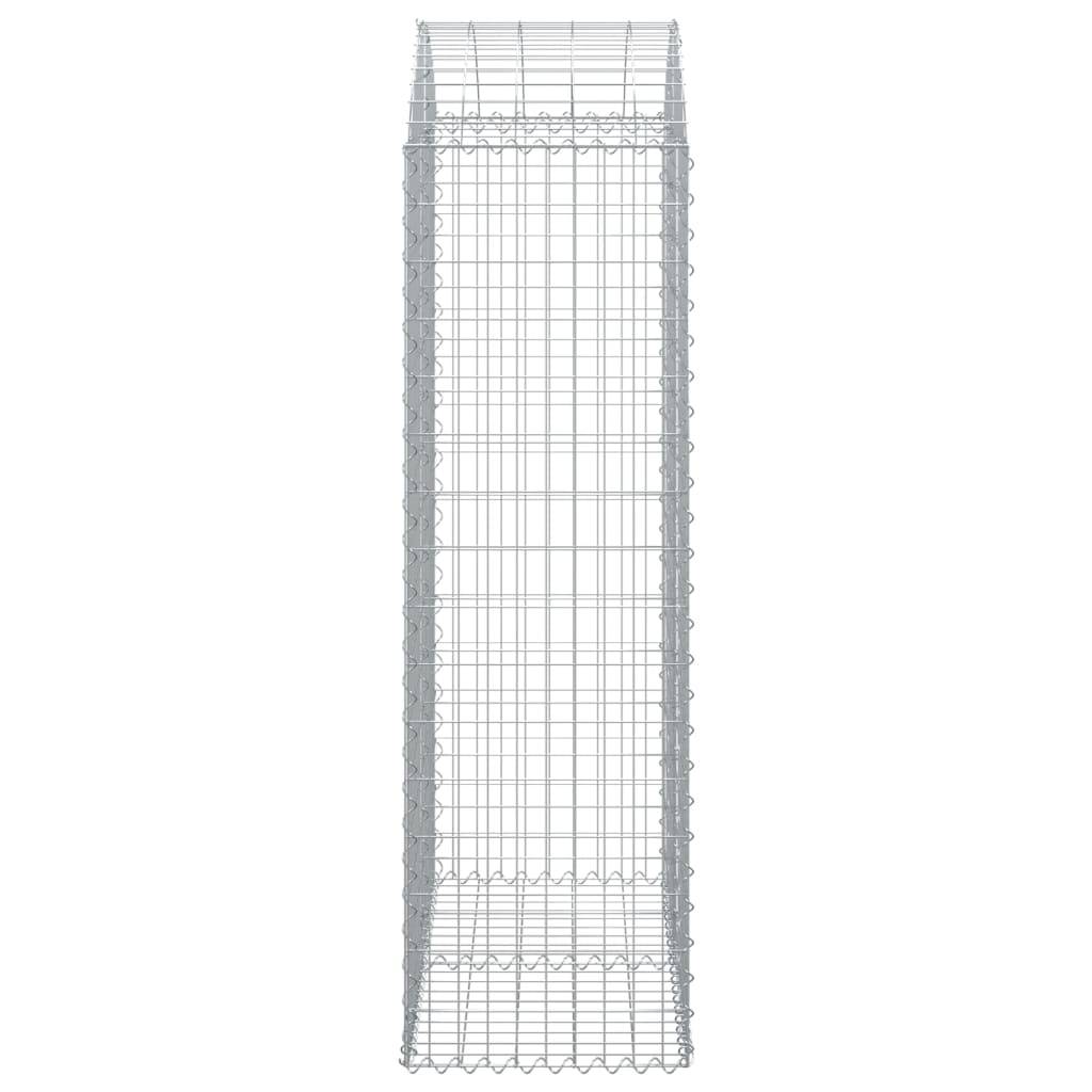 vidaXL Gabione mit Hochbogen 100x50x160/180 cm Verzinktes Eisen