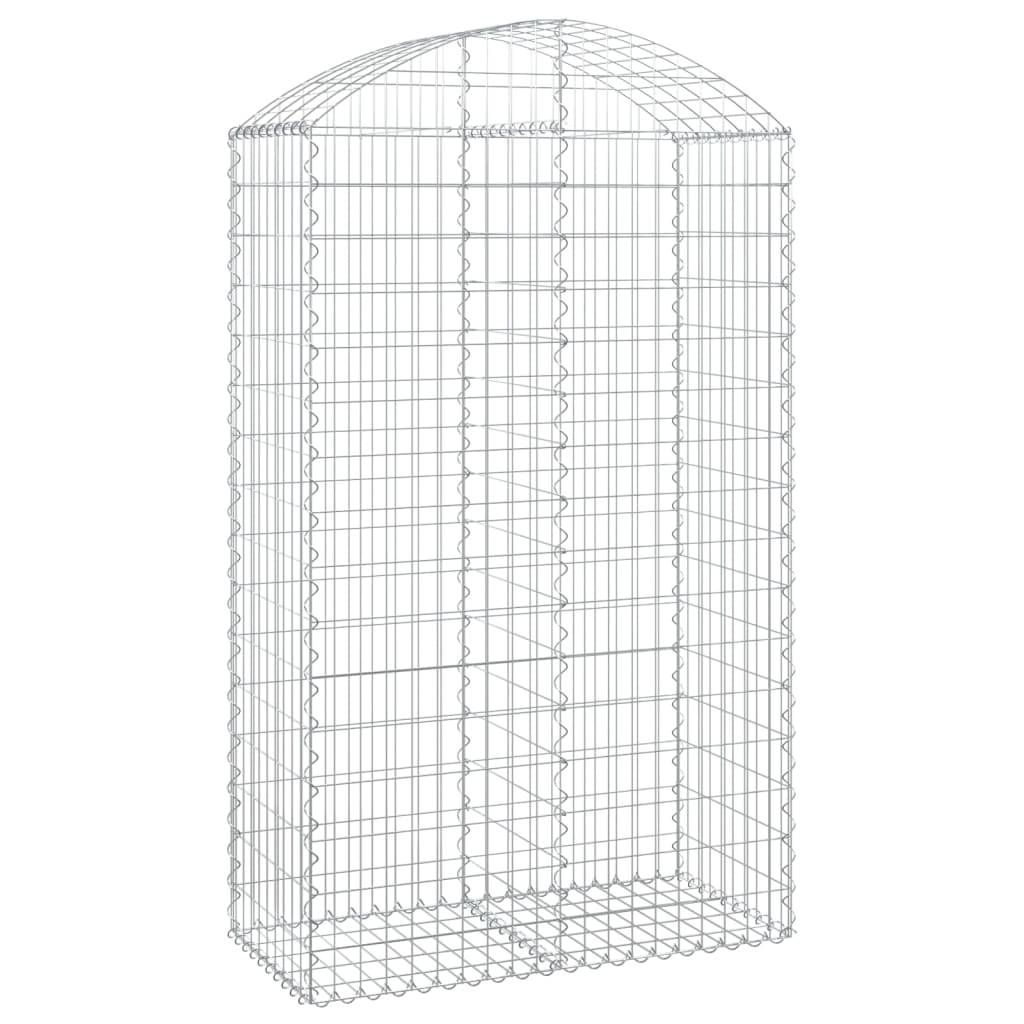 vidaXL Gabione mit Hochbogen 100x50x160/180 cm Verzinktes Eisen