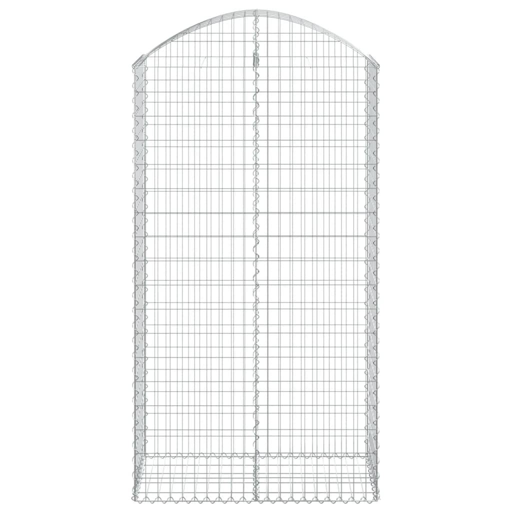 vidaXL Gabione mit Hochbogen 100x50x180/200 cm Verzinktes Eisen