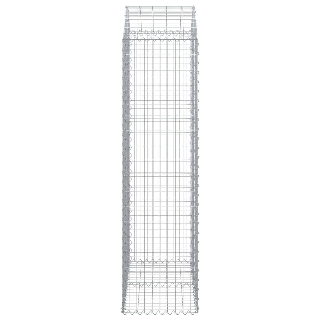 vidaXL Gabione mit Hochbogen 100x50x180/200 cm Verzinktes Eisen