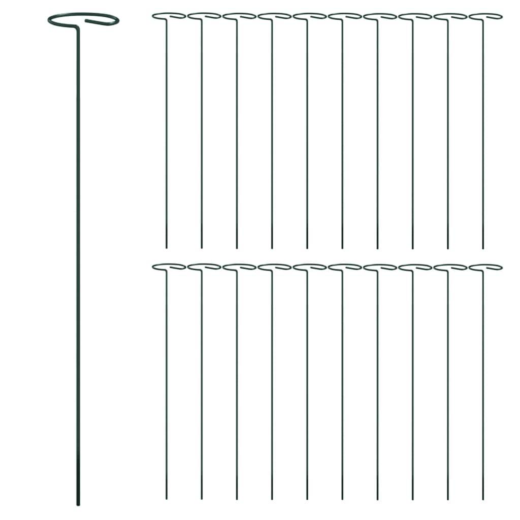 vidaXL Pflanzenstützen 20 Stk. Dunkelgrün 40 cm Stahl