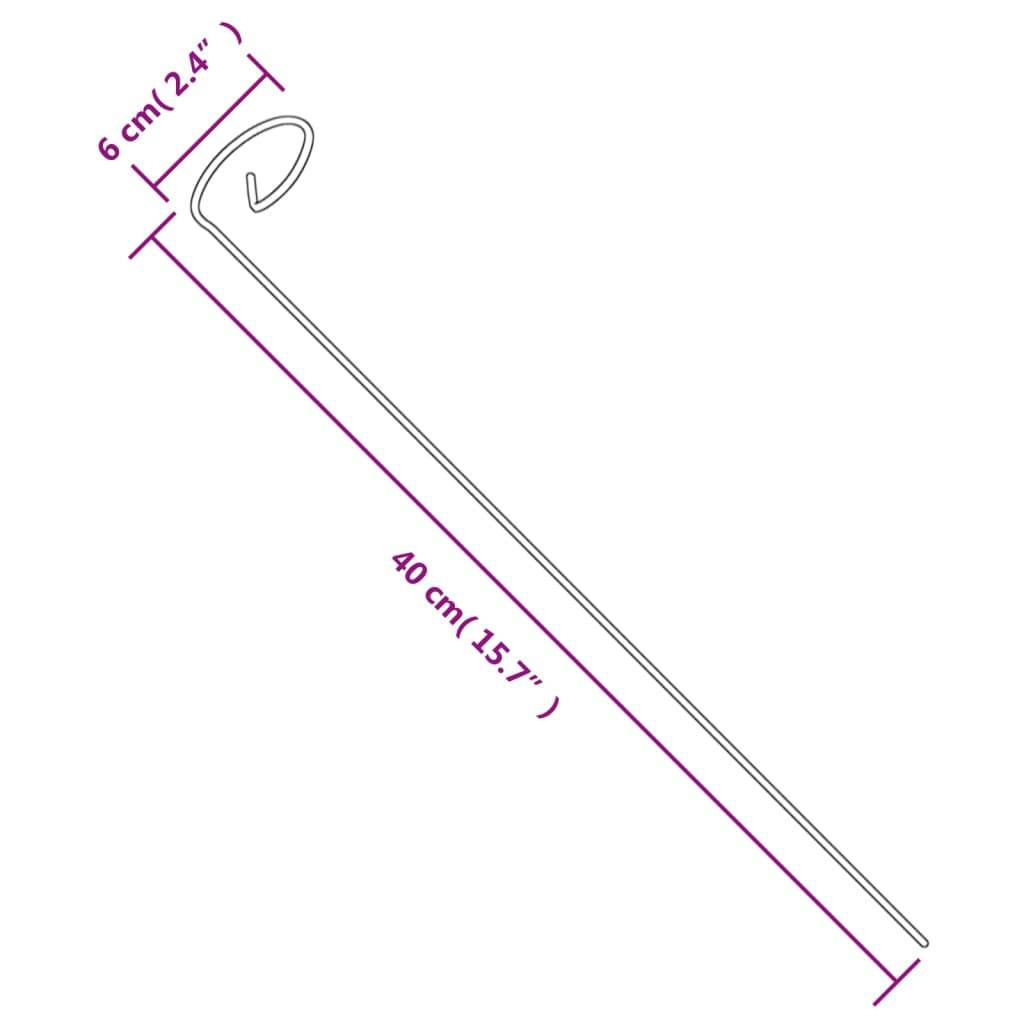 vidaXL Pflanzenstützen 20 Stk. Dunkelgrün 40 cm Stahl