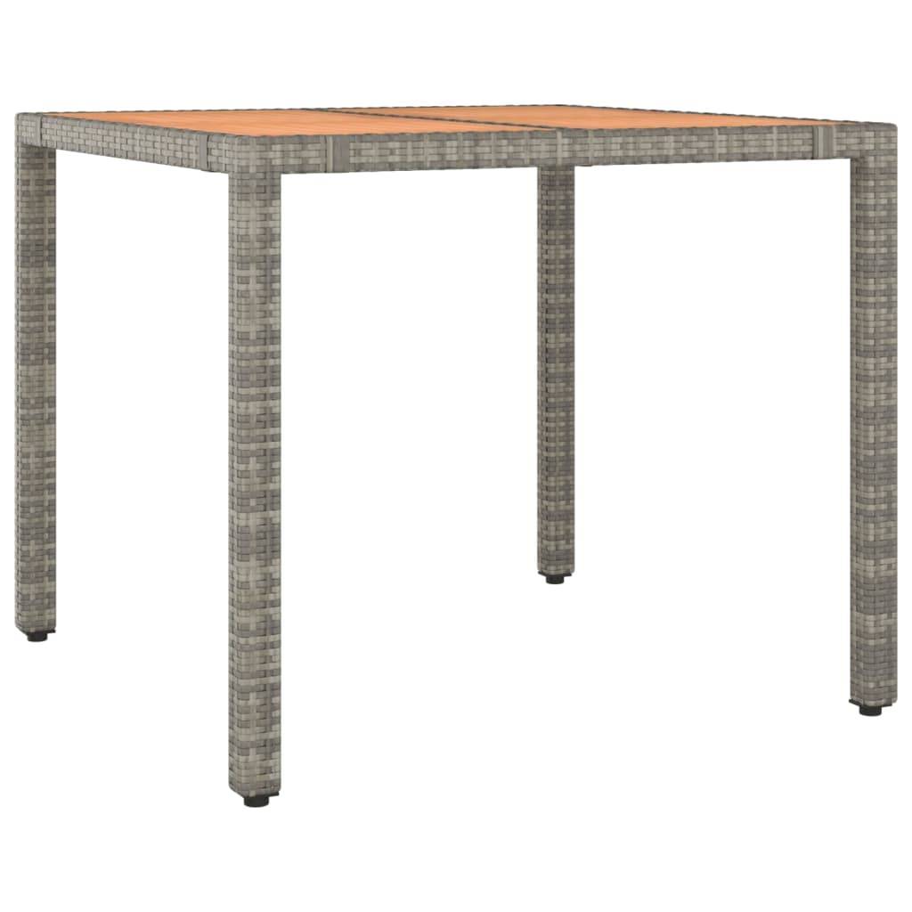 vidaXL 3-tlg. Garten-Bistro-Set mit Kissen Grau Poly Rattan