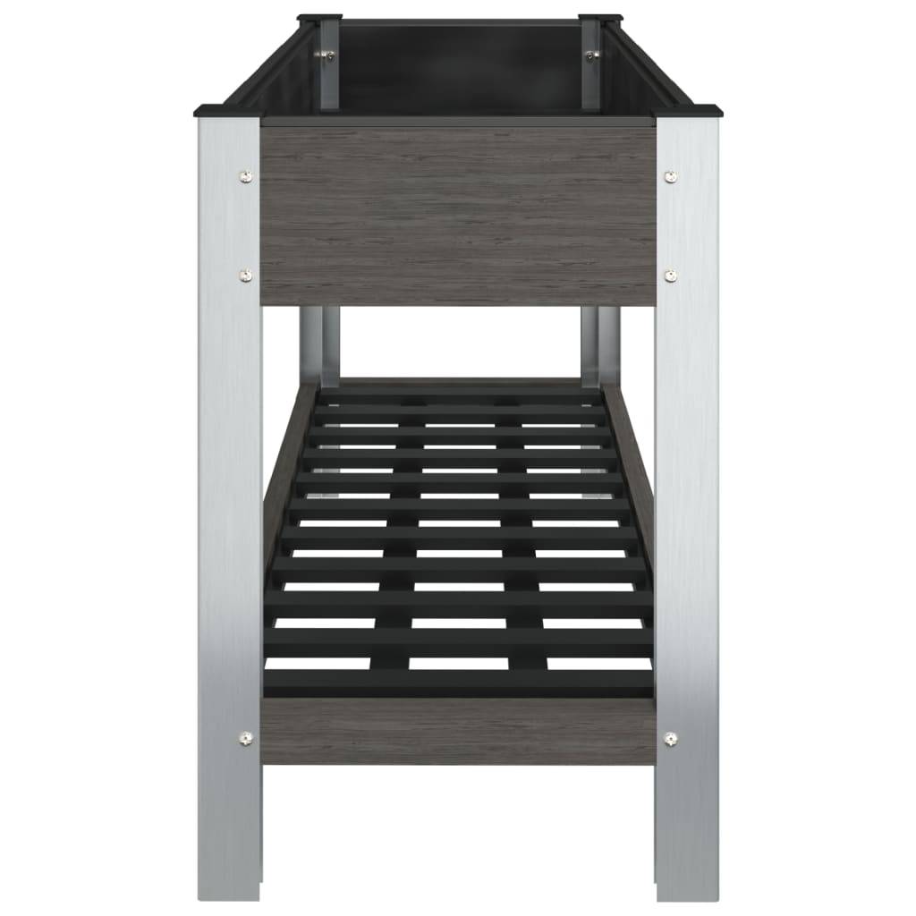 vidaXL Garten-Hochbeet mit Ablage Grau 120x50x75 cm WPC