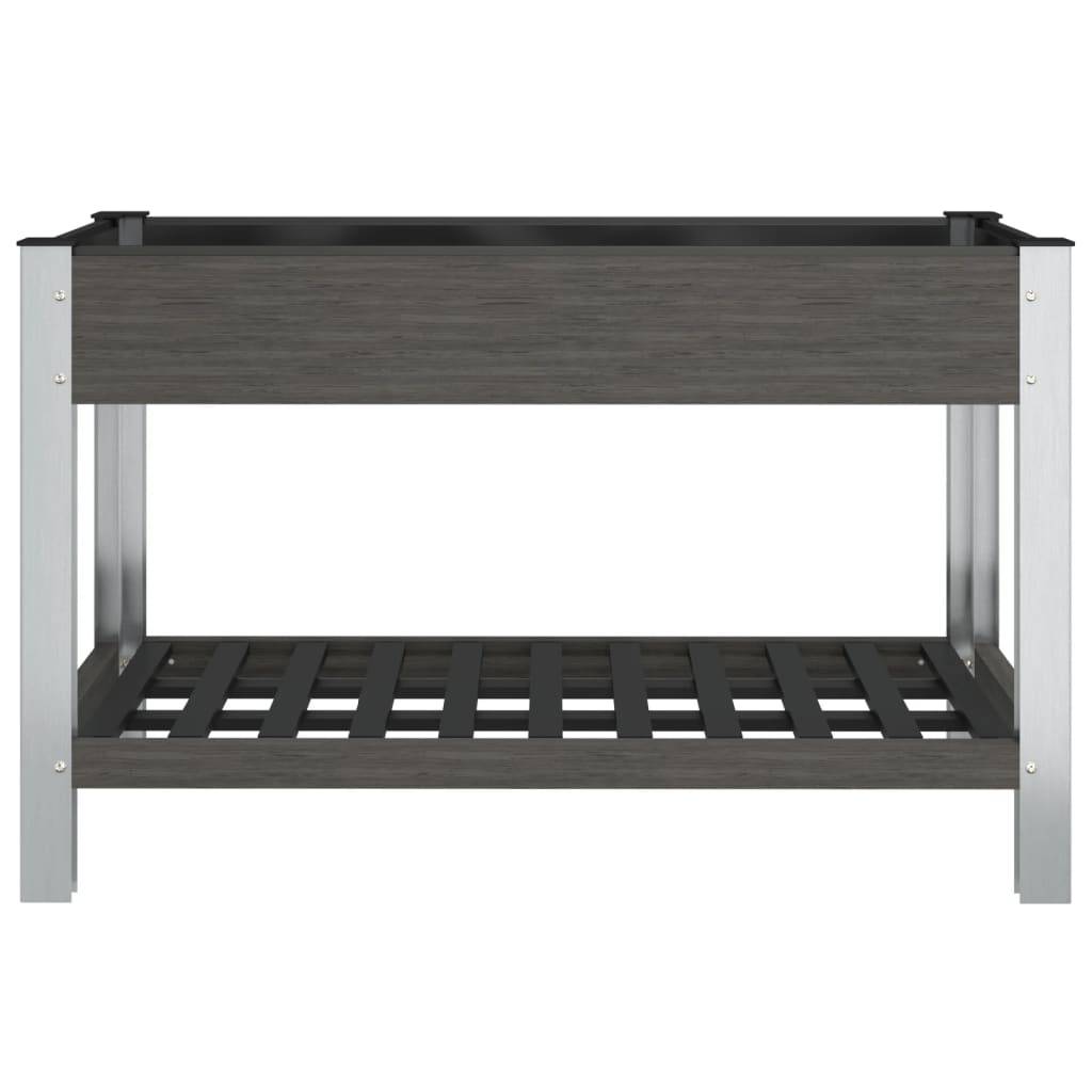 vidaXL Garten-Hochbeet mit Ablage Grau 120x50x75 cm WPC