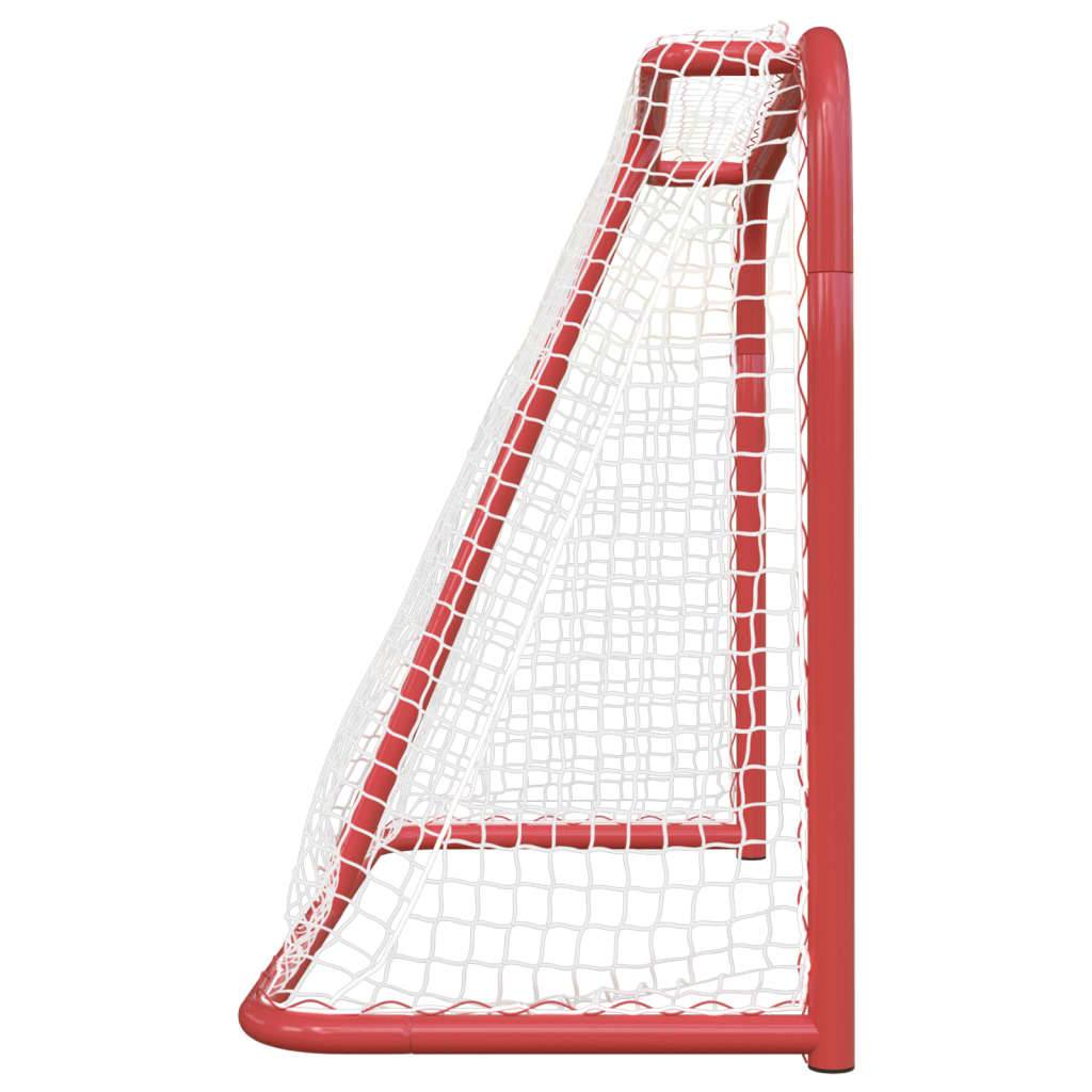 vidaXL Hockey-Tor Rot und Weiß 183x71x122 cm Polyester