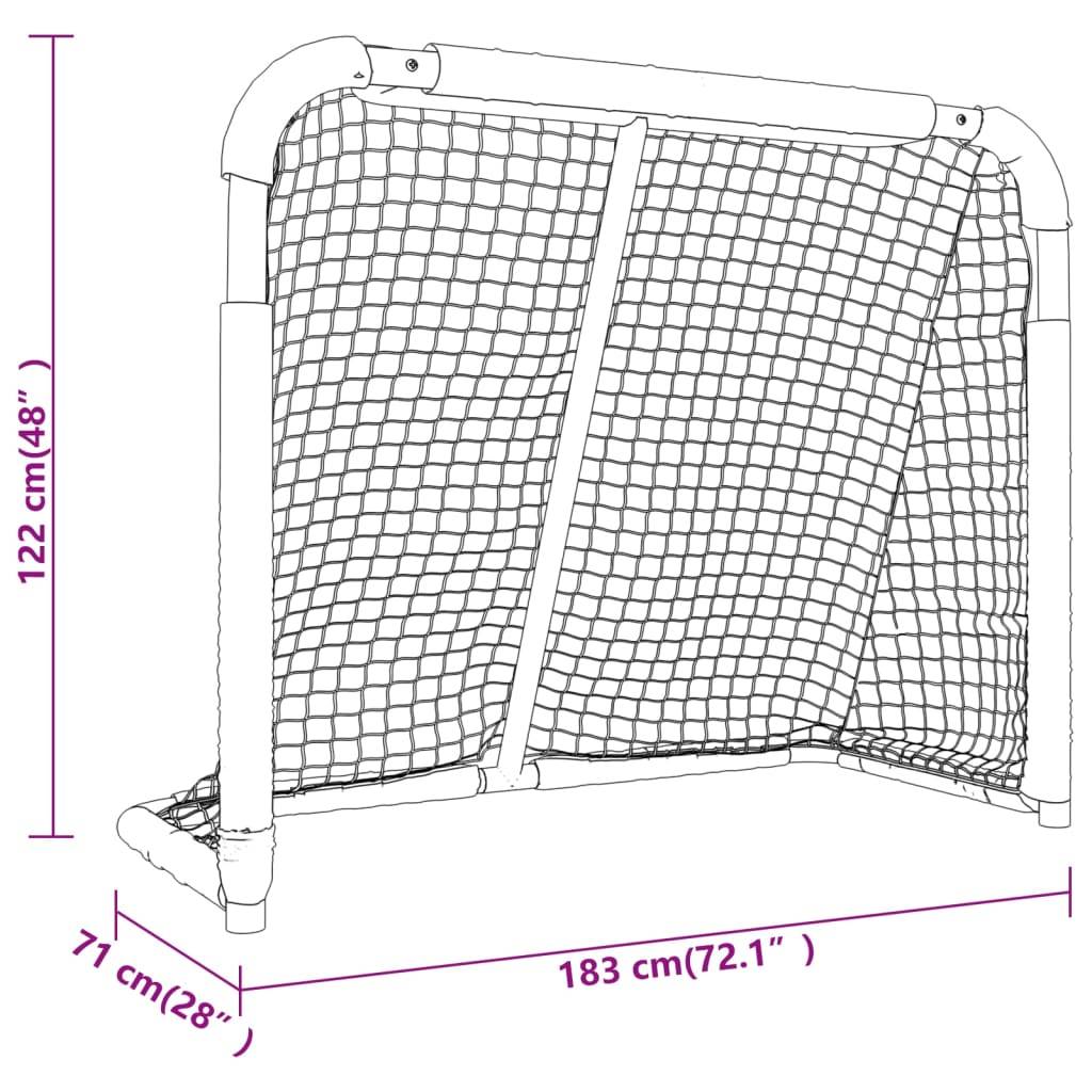 vidaXL Hockey-Tor Rot und Weiß 183x71x122 cm Polyester