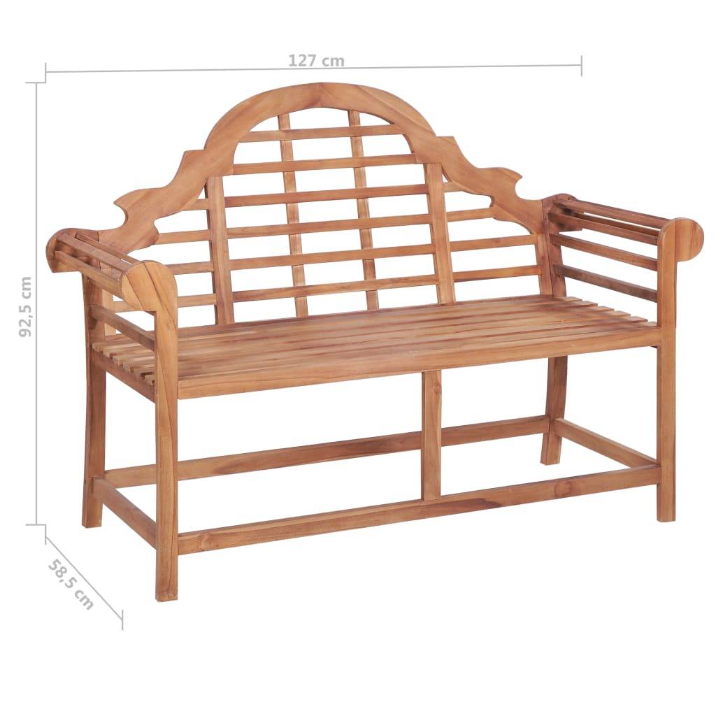 vidaXL Gartenbank 127x58,5x92,5 cm Massivholz Teak