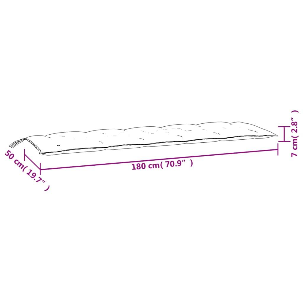 vidaXL Gartenbank-Auflagen 2 Stk. Melange Anthrazit 180x50x7 cm Stoff