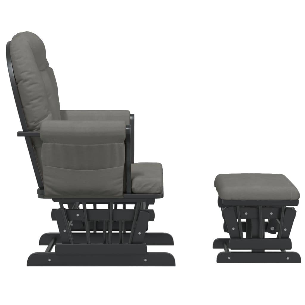 vidaXL Schaukelsessel mit Hocker Gleitend Dunkelgrau Stoff