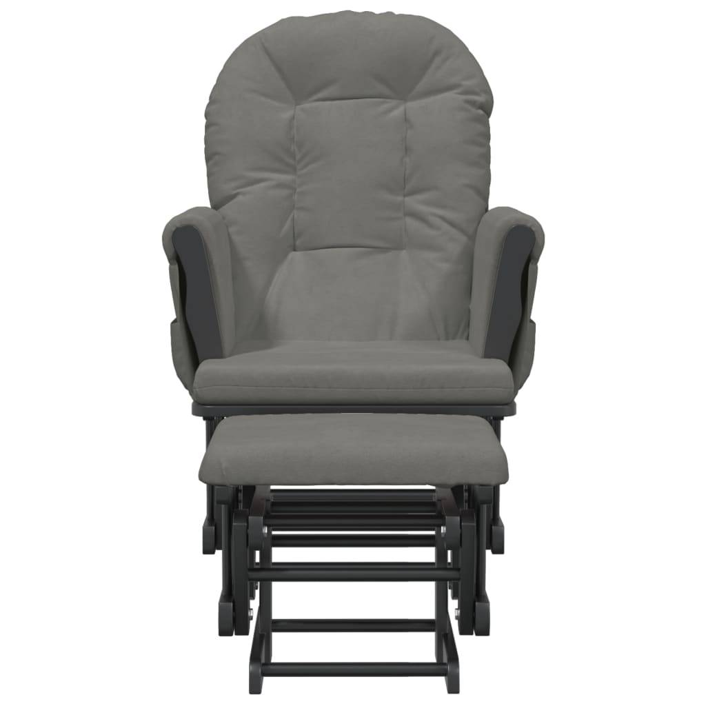 vidaXL Schaukelsessel mit Hocker Gleitend Dunkelgrau Stoff