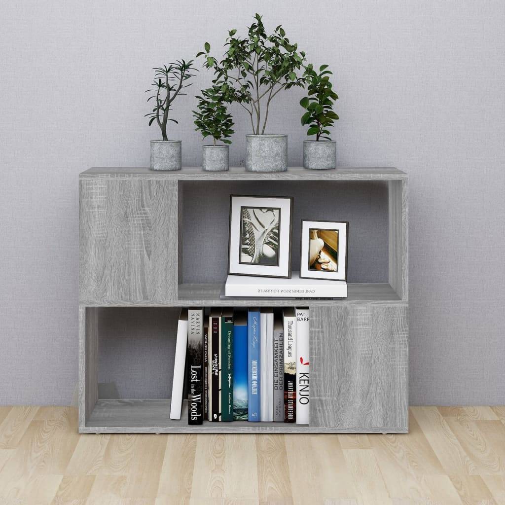 vidaXL Bücherregal/Raumteiler Grau Sonoma 80x24x63 cm