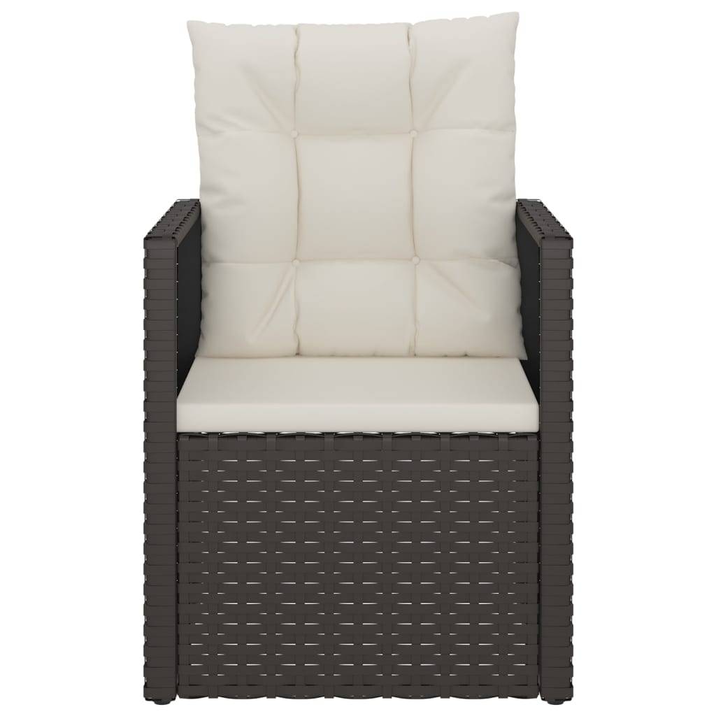 vidaXL Gartensessel mit Kissen Schwarz Poly Rattan