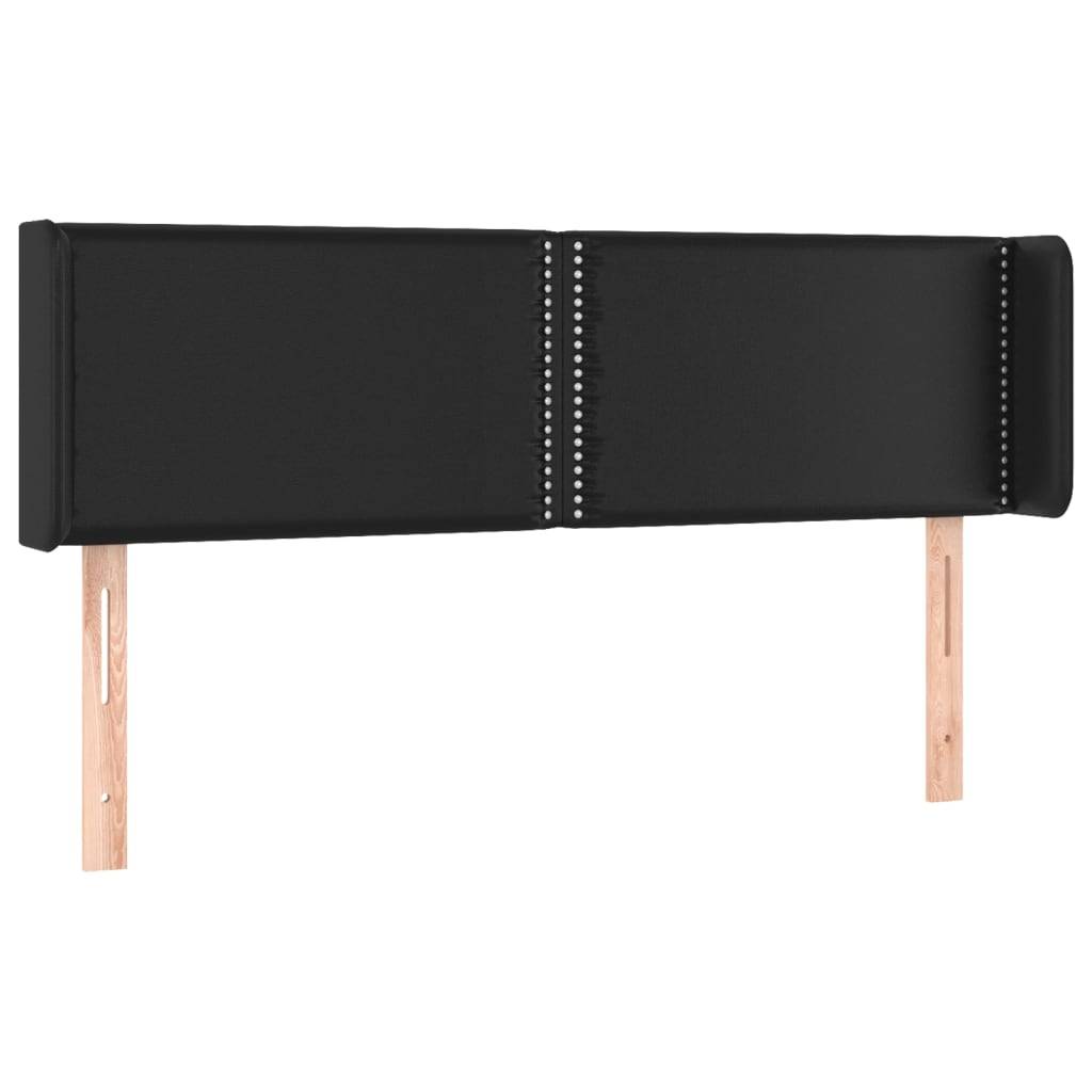 vidaXL LED Kopfteil Schwarz 147x16x78/88 cm Kunstleder