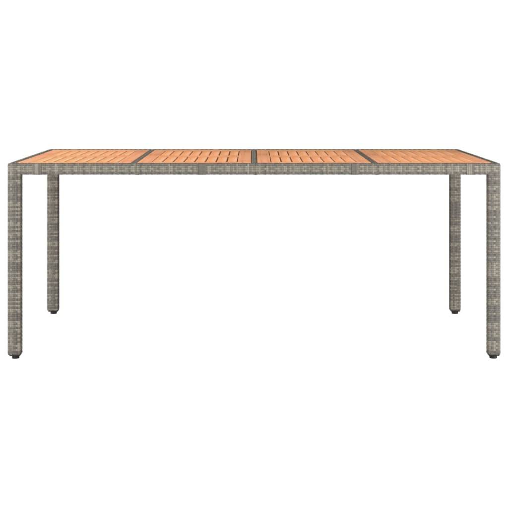 vidaXL Gartentisch mit Holzplatte Grau Poly Rattan & Massivholz Akazie