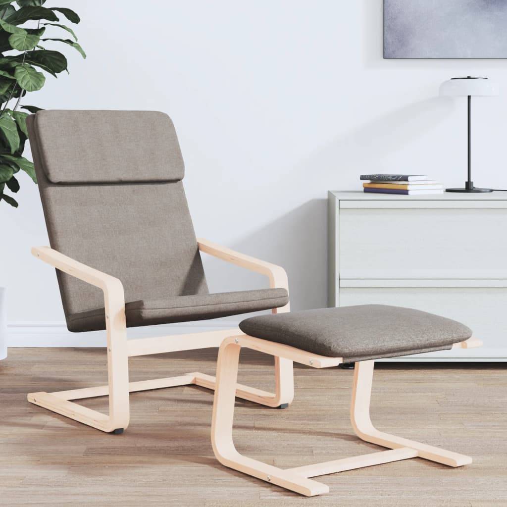 vidaXL Fußhocker Taupe 51x41x40 cm Stoff