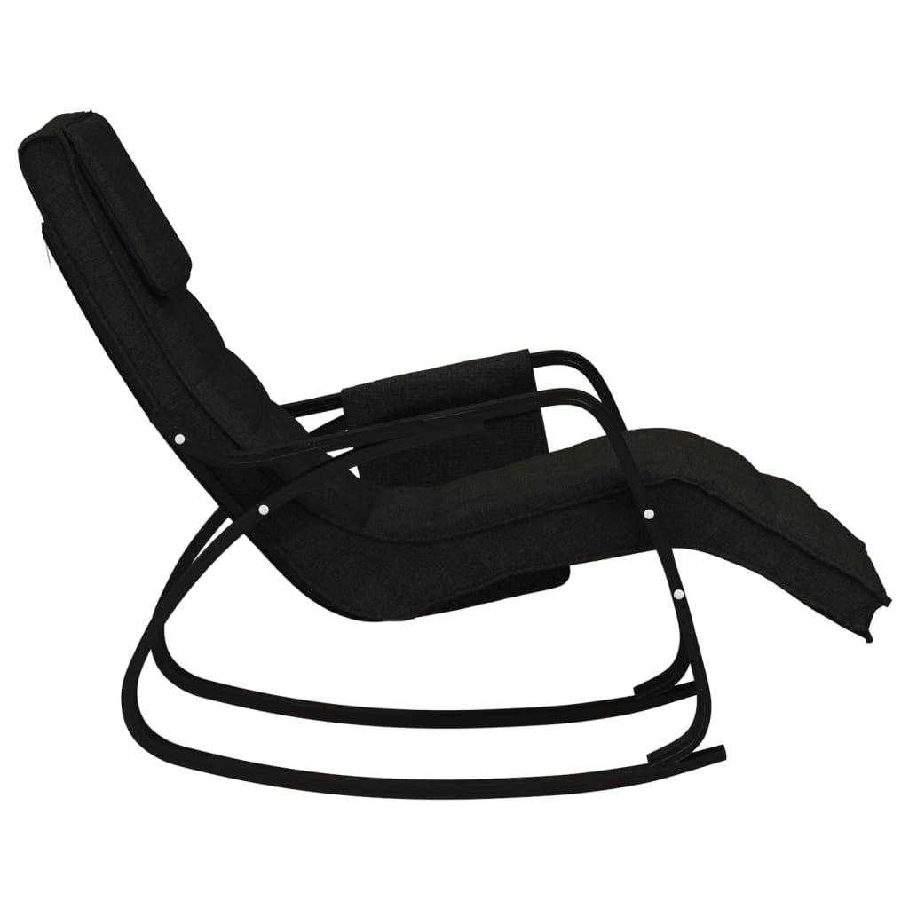 vidaXL Schaukelstuhl Schwarz Stoff