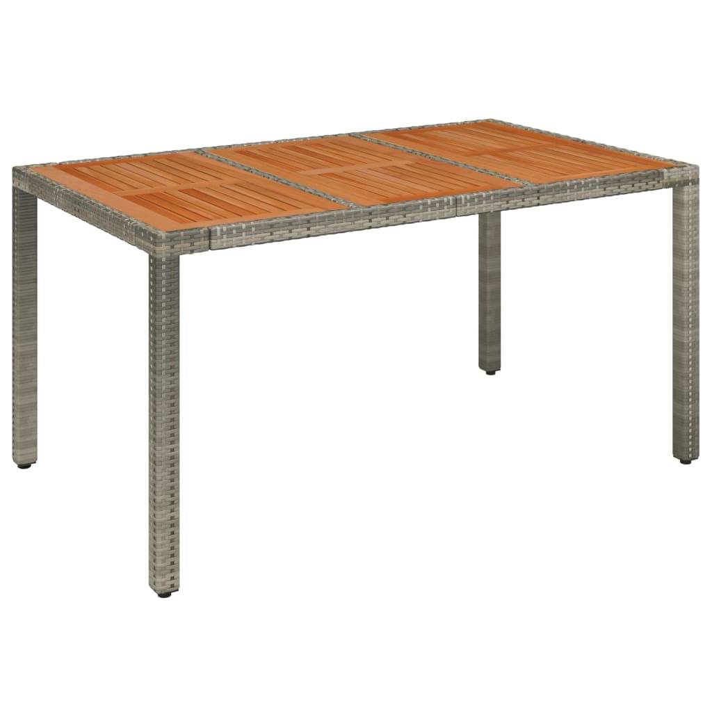 vidaXL 7-tlg. Garten-Essgruppe mit Kissen Grau Poly Rattan
