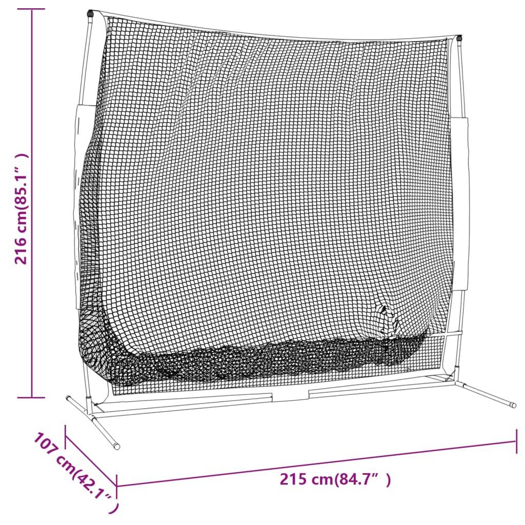 vidaXL Golf-Übungsnetz Schwarz und Orange 215x107x216 cm Polyester