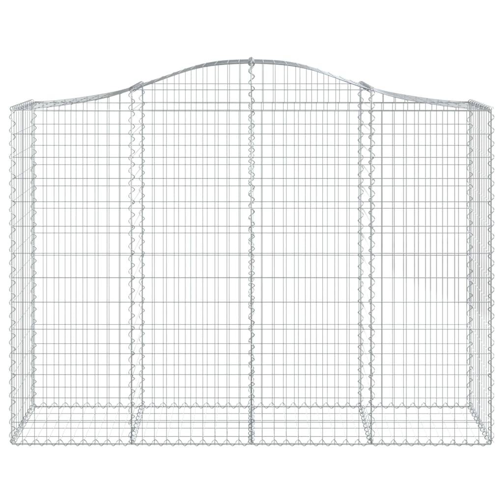 vidaXL Gabionen mit Hochbogen 13Stk. 200x50x140/160cm Verzinktes Eisen