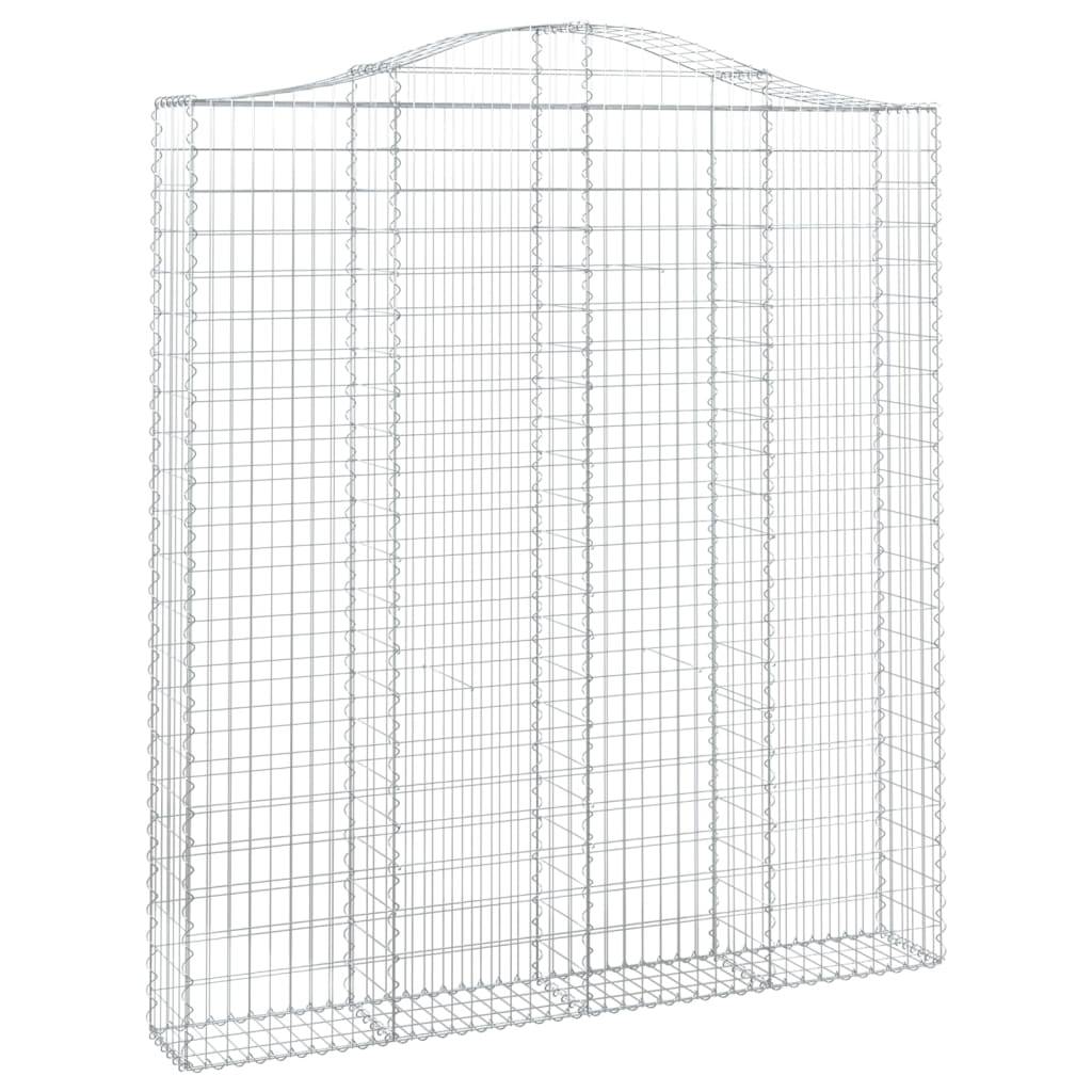 vidaXL Gabione mit Hochbogen 200x30x220/240 cm Verzinktes Eisen