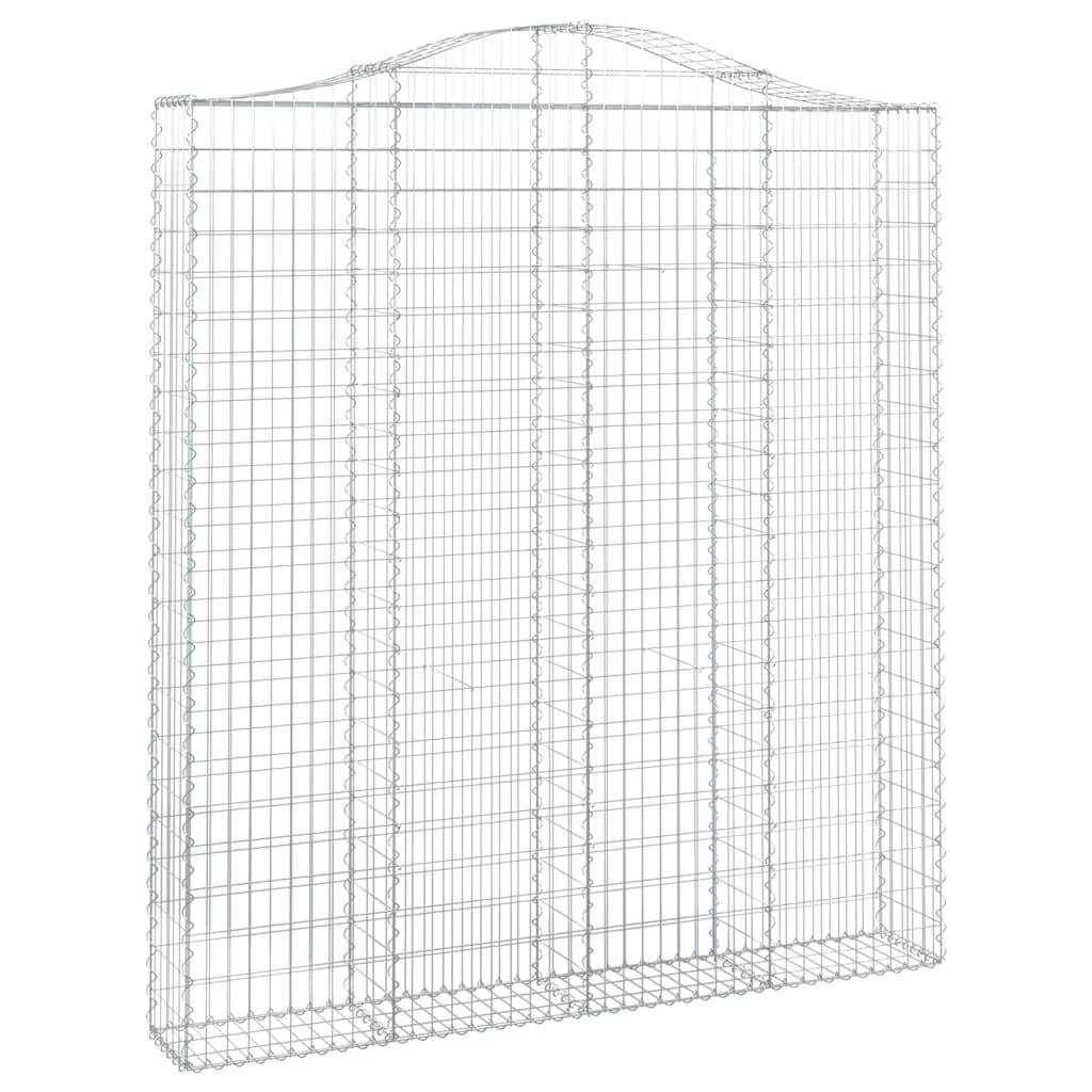 vidaXL Gabionen mit Hochbogen 3 Stk. 200x30x220/240cm Verzinktes Eisen
