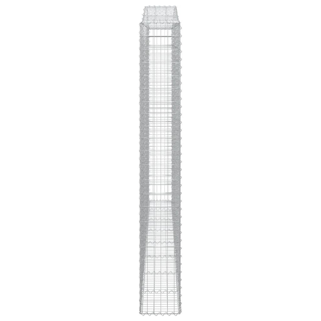 vidaXL Gabione mit Hochbogen 400x30x220/240 cm Verzinktes Eisen