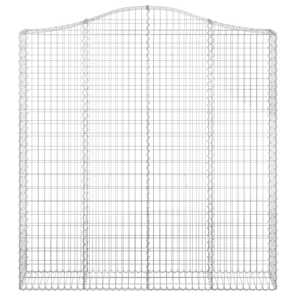 vidaXL Gabione mit Hochbogen 200x30x200/220 cm Verzinktes Eisen