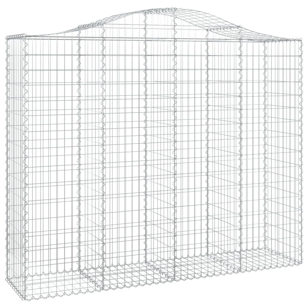 vidaXL Gabionen mit Hochbogen 3 Stk. 200x50x160/180cm Verzinktes Eisen