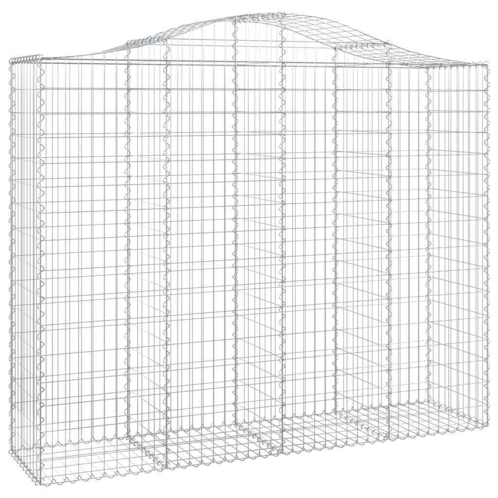 vidaXL Gabionen mit Hochbogen 14Stk. 200x50x160/180cm Verzinktes Eisen