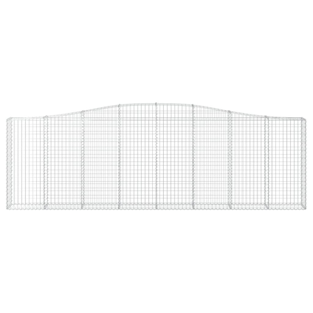 vidaXL Gabionen mit Hochbogen 5 Stk. 400x30x120/140cm Verzinktes Eisen