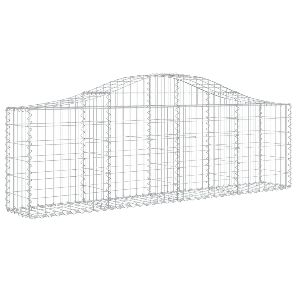 vidaXL Gabionen mit Hochbogen 10 Stk. 200x30x60/80 cm Verzinktes Eisen