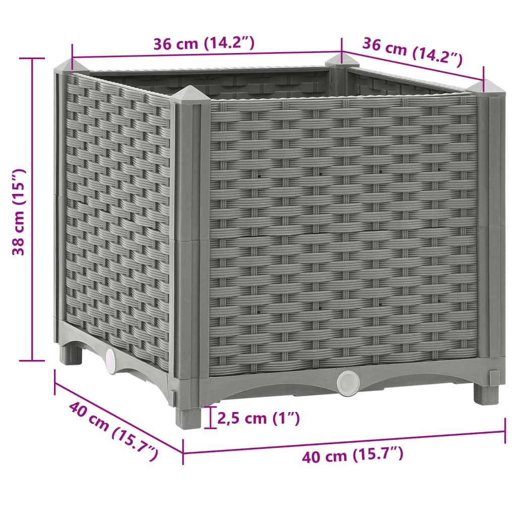 vidaXL Hochbeet 40x40x38 cm Polypropylen