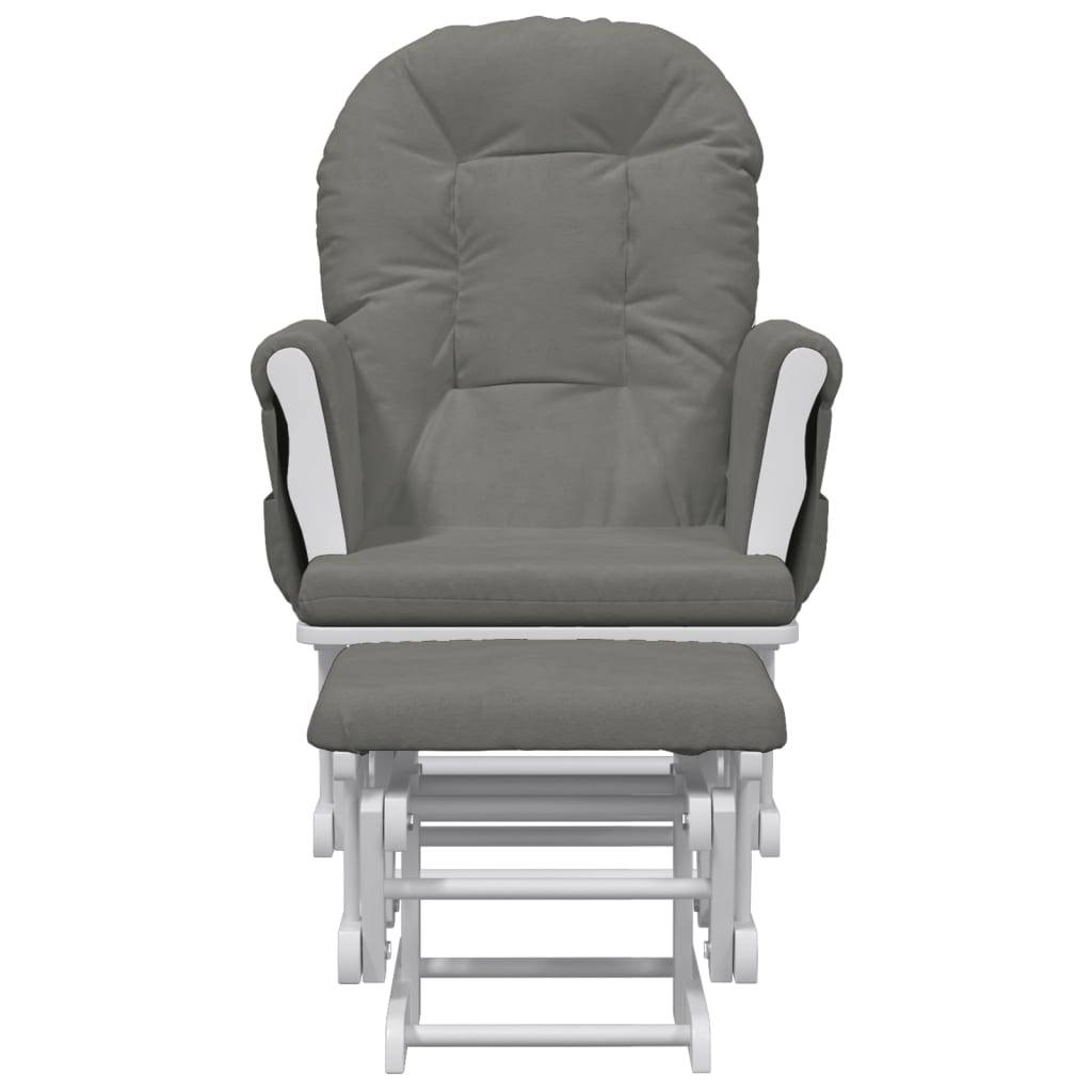 vidaXL Schaukelsessel mit Hocker Gleitend Dunkelgrau Stoff