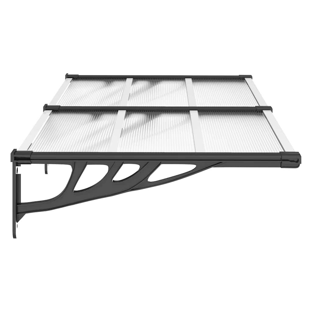 vidaXL Türvordach Schwarz und Transparent 152,5x90 cm Polycarbonat