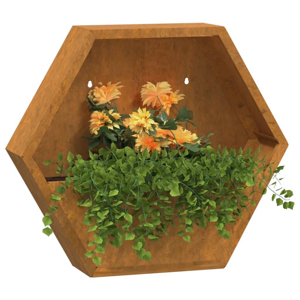 vidaXL Wand-Pflanzkübel 2 Stk. Rostig Cortenstahl 46x10x40 cm