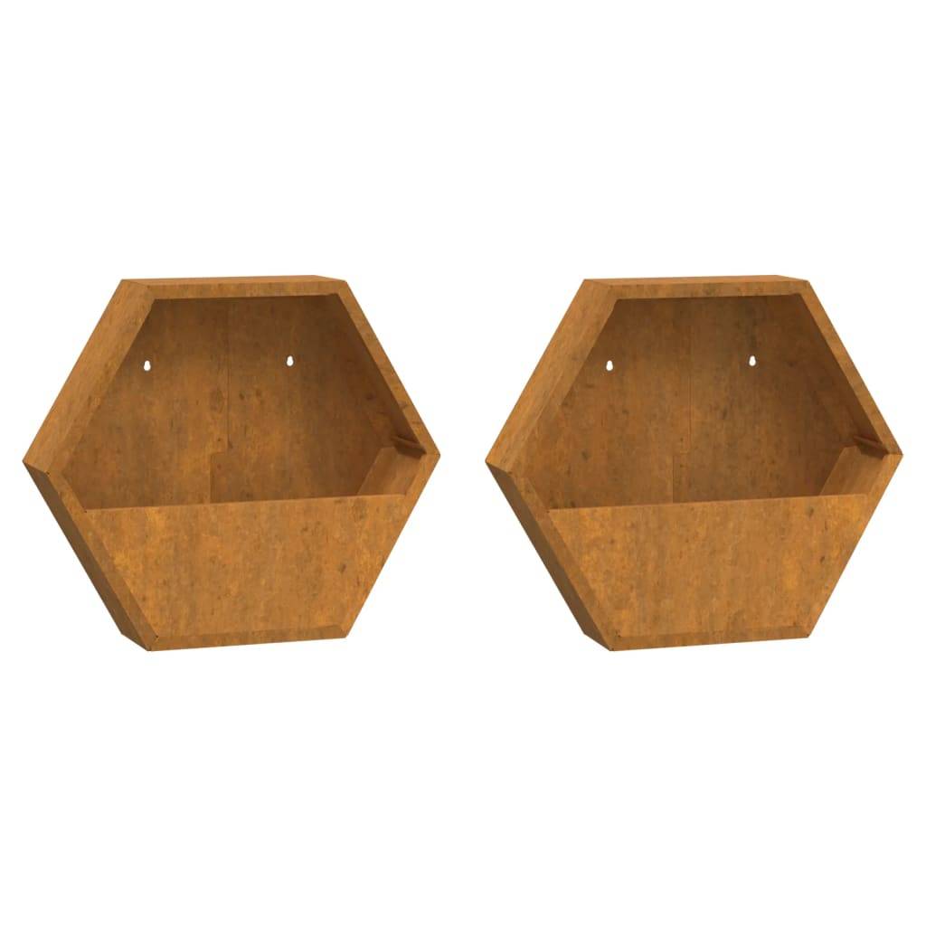 vidaXL Wand-Pflanzkübel 2 Stk. Rostig Cortenstahl 46x10x40 cm