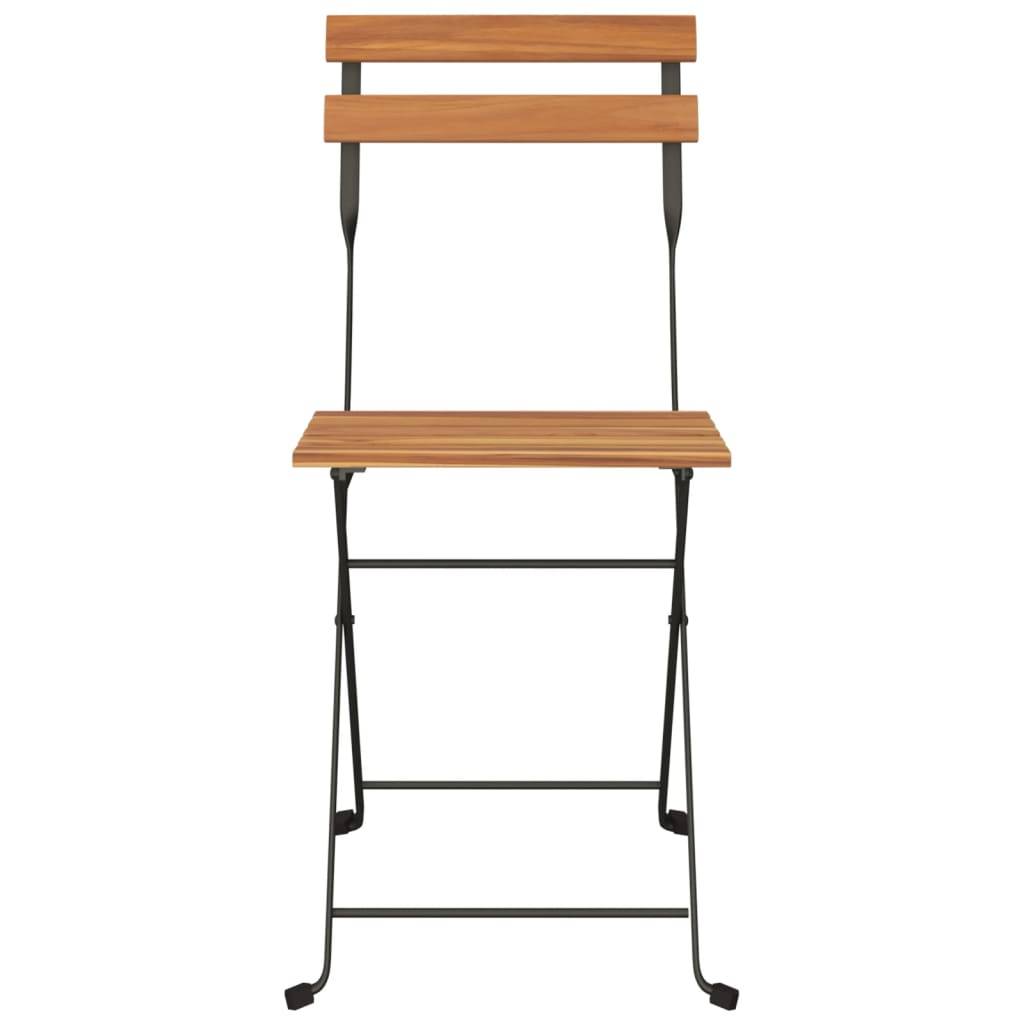 vidaXL Bistrostühle 8 Stk. Klappbar Massivholz Teak und Stahl