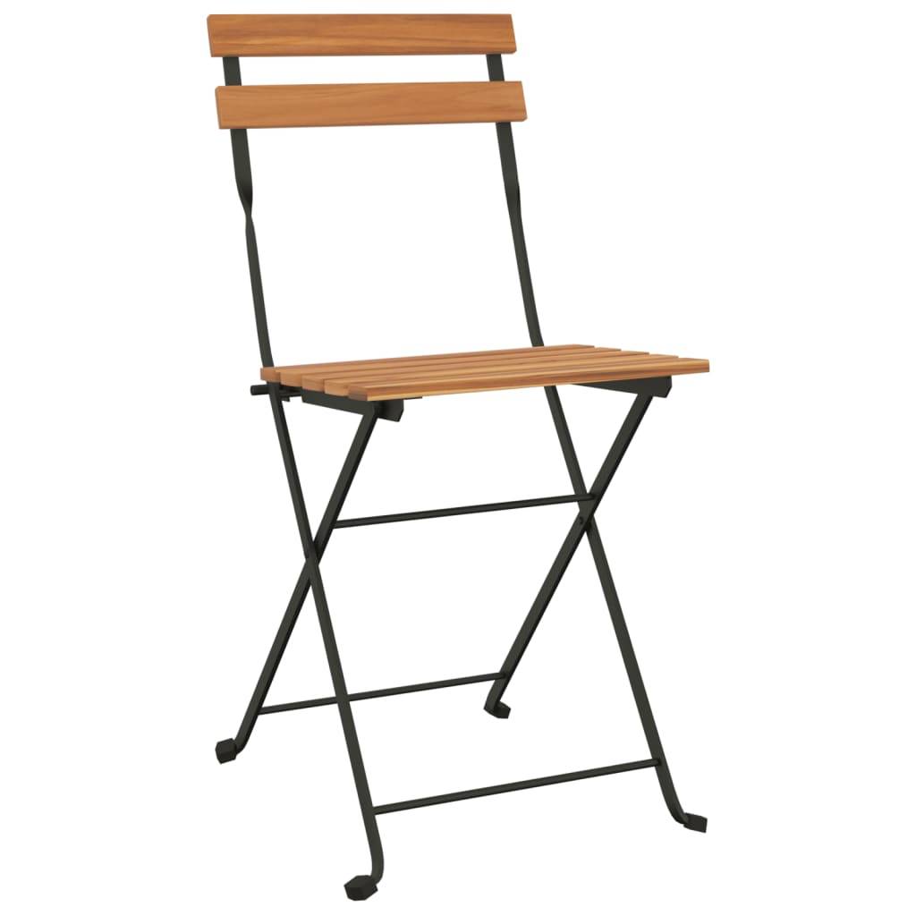 vidaXL Bistrostühle 8 Stk. Klappbar Massivholz Teak und Stahl