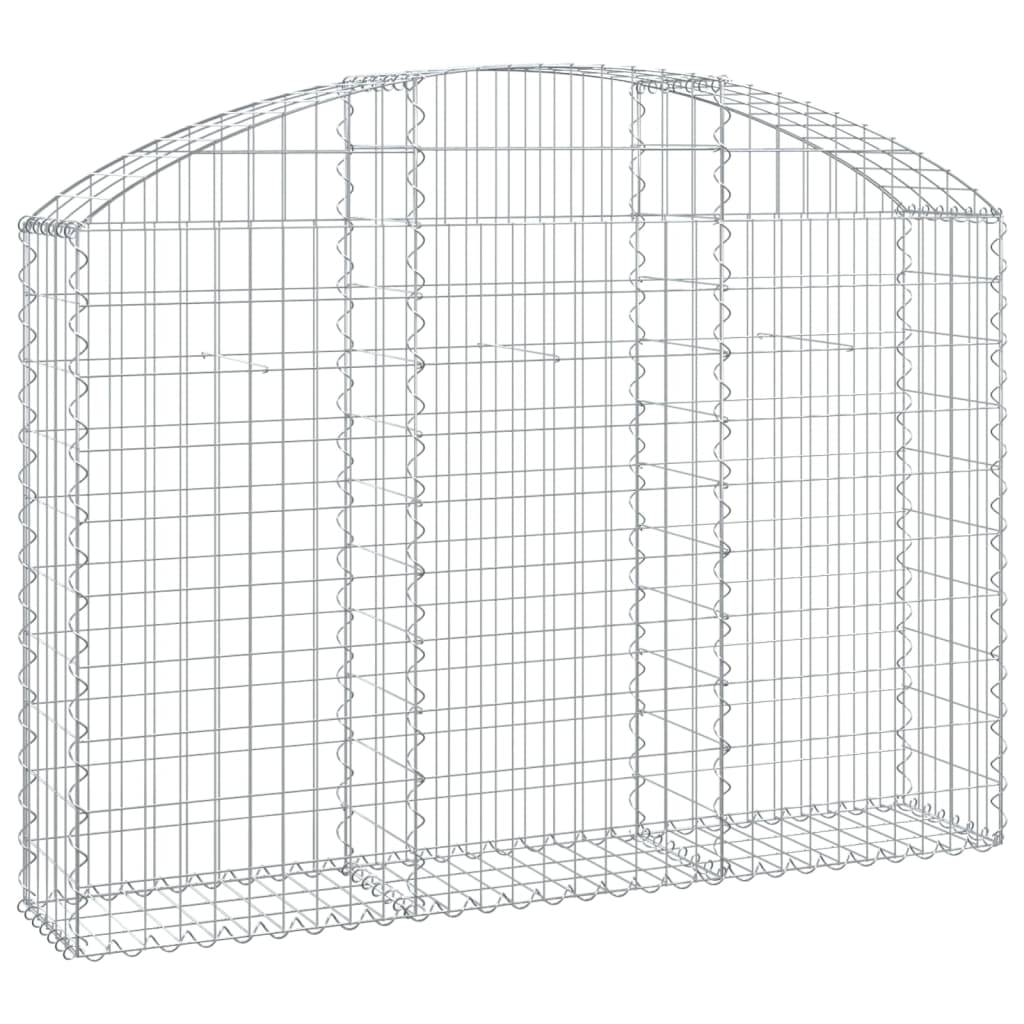 vidaXL Gabione mit Hochbogen 150x30x100/120 cm Verzinktes Eisen