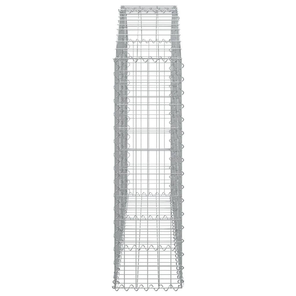 vidaXL Gabione mit Hochbogen 150x30x100/120 cm Verzinktes Eisen