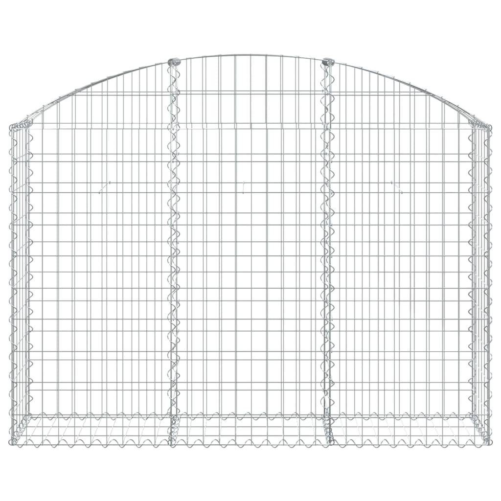 vidaXL Gabione mit Hochbogen 150x30x100/120 cm Verzinktes Eisen