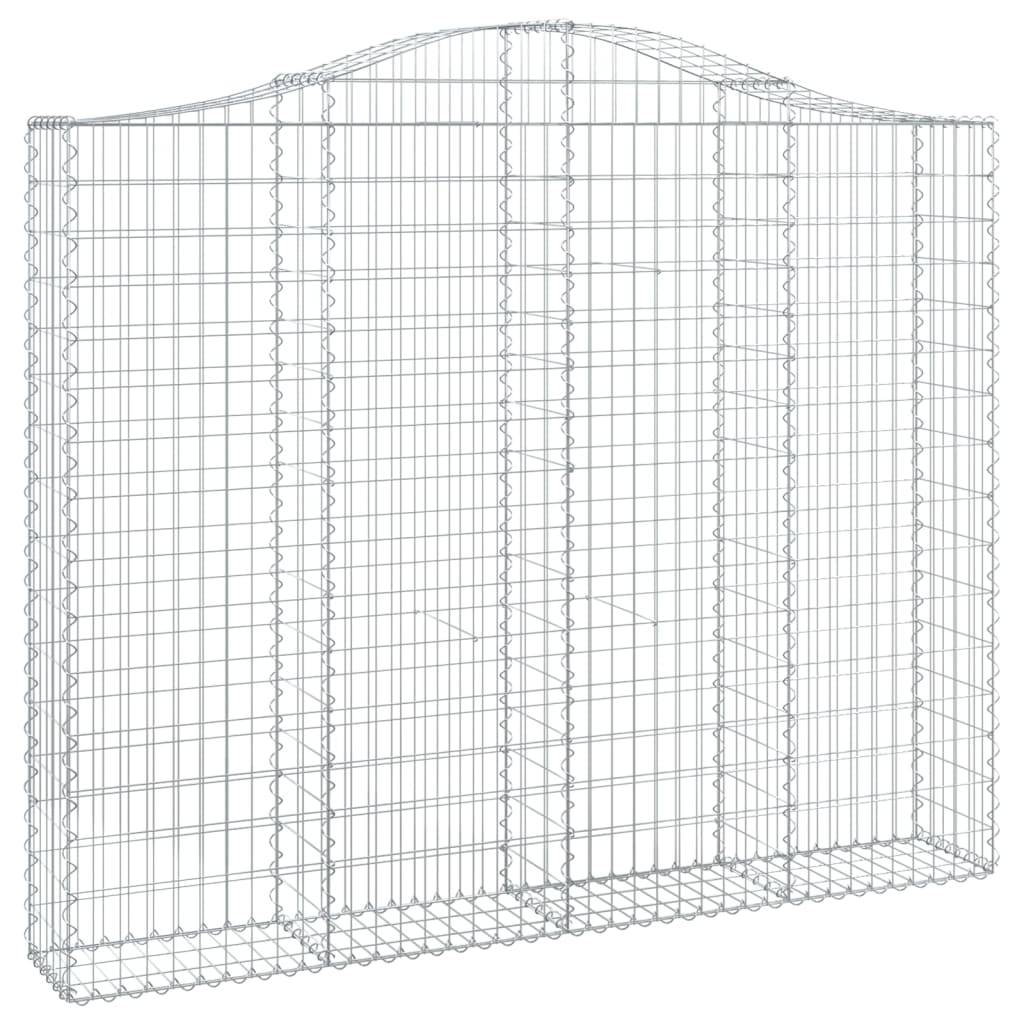 vidaXL Gabionen mit Hochbogen 6 Stk. 200x30x160/180cm Verzinktes Eisen