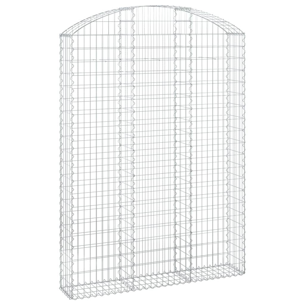 vidaXL Gabione mit Hochbogen 150x30x200/220 cm Verzinktes Eisen